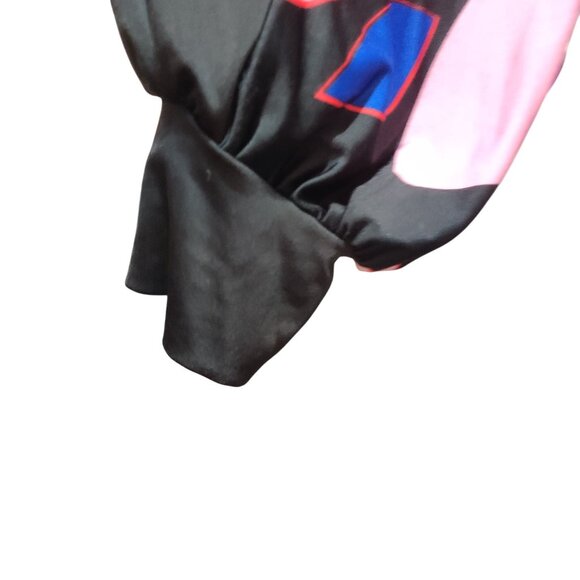 Olian S Floral Print Midi Dress Maternity Long Sleeve Made in USA Retro Colors - Picture 4 of 9